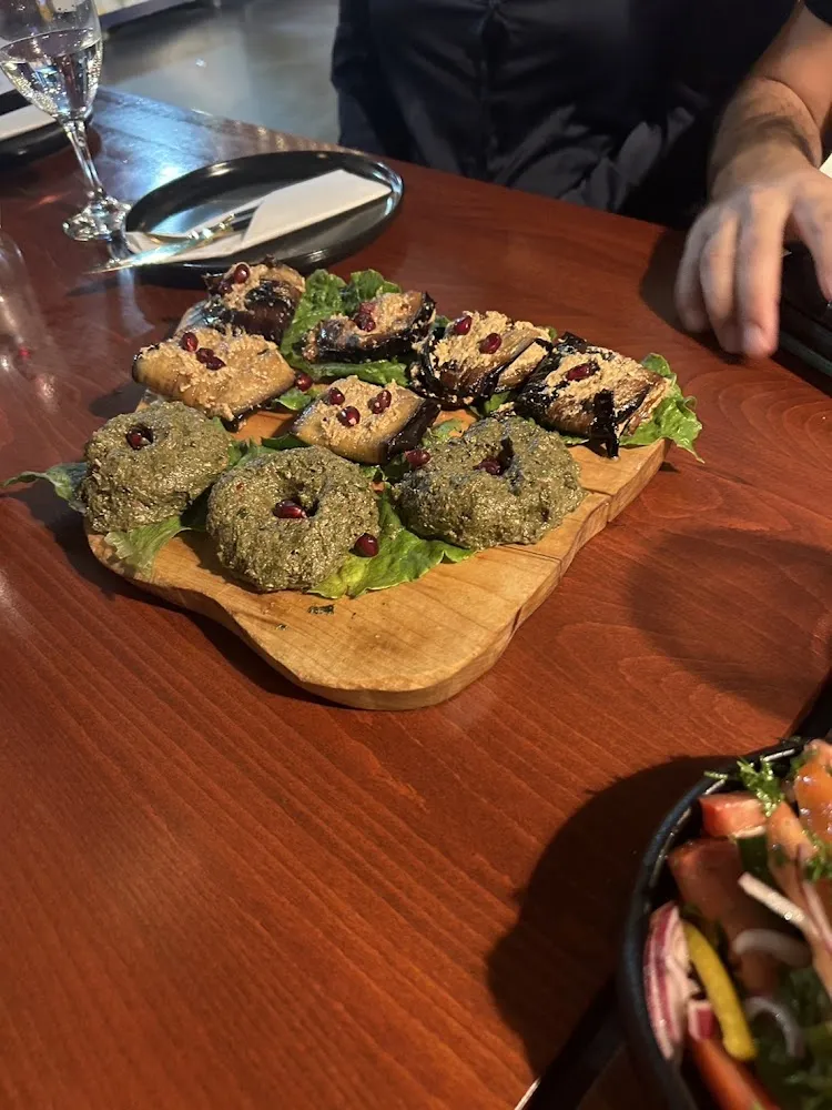 Eggplant Rolls and Assorted Pkhali